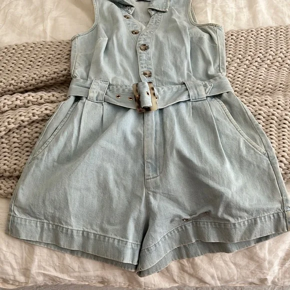 Show Me Your MuMu Light Denim Sleeveless Jumpsuit - Picture 2 of 3